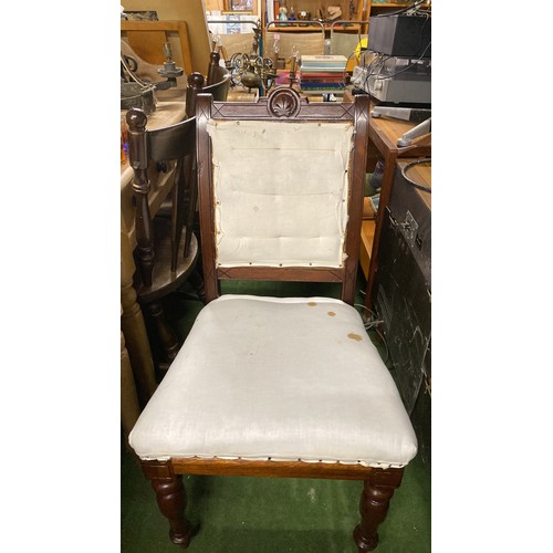 335A - A mahogany framed chair for upholstering.