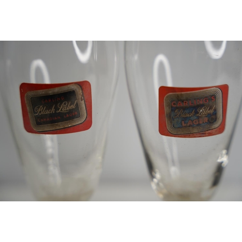 40 - A pair of vintage Carling 'Black Label' Canadian Lager glasses.