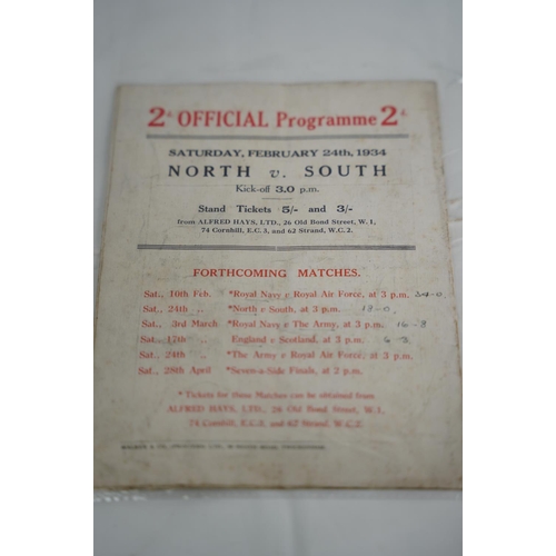 67 - A vintage rugby union programme for the match played between England v The Rest on 6th January 1934 ... 