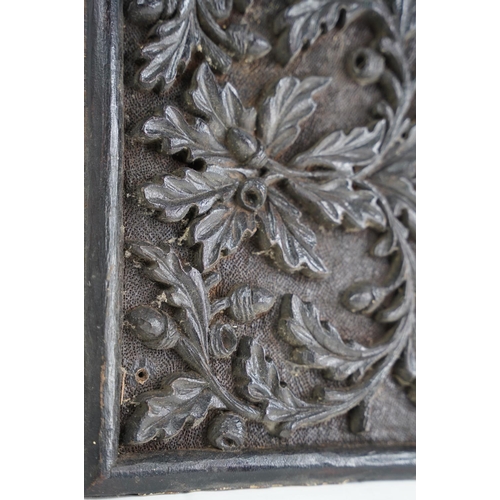 68 - A stunning antique hand carved wooden panel with acorn design.