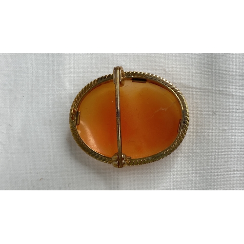 146 - A 9ct gold cameo brooch.