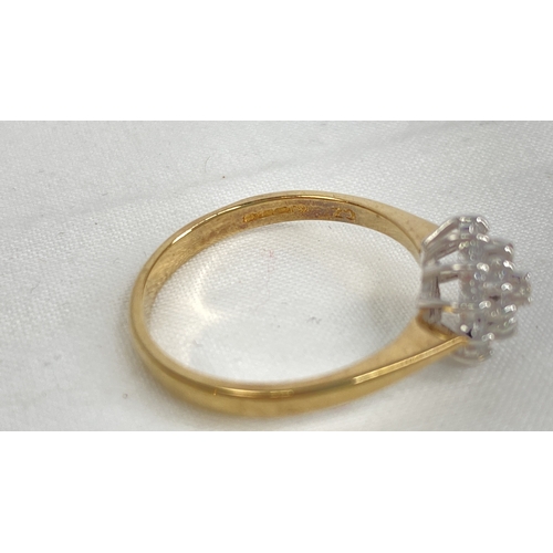 164 - A 9ct gold CZ cluster ring, size Q.