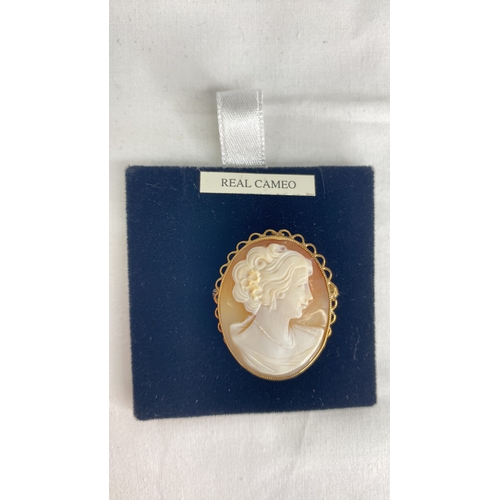 169 - A 9ct gold cameo brooch.