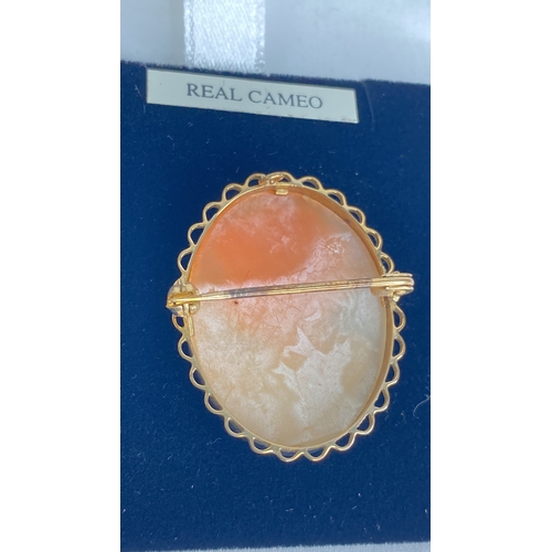 169 - A 9ct gold cameo brooch.