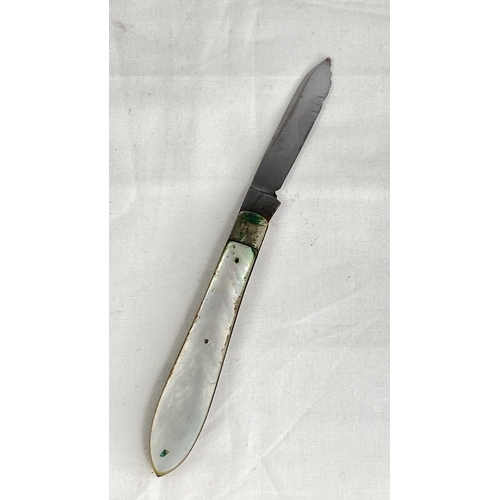 191 - A vintage mother of pearl handled pen knife.