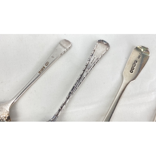 195 - Two Sterling silver jam spoons Sheffield 1901 and 1911 and Two Sterling silver spoons London 1800 an... 