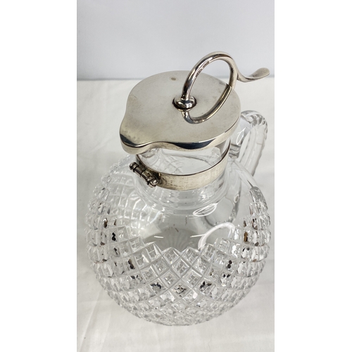 199 - A superb Victorian cut glass and Sterling silver claret/wine jug in the manner of Dr Christopher Dre... 