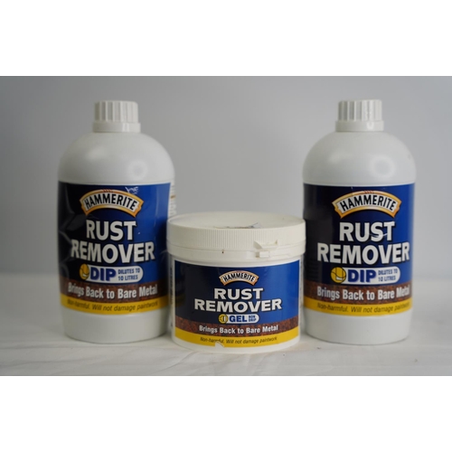 128 - Three bottles of Hammerite rust remover.