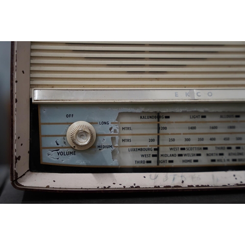 136 - A vintage EKCO table top valve radio and another.