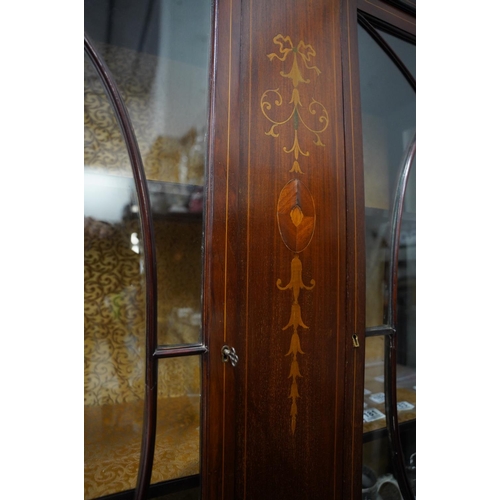 137 - A stunning antique mahogany and inlay display cabinet.