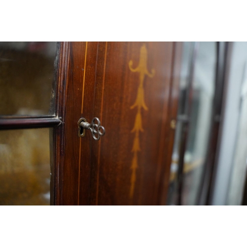 137 - A stunning antique mahogany and inlay display cabinet.