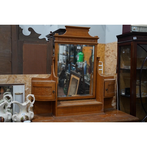 211 - An upcycled dressing table with bevelled glass mirror.