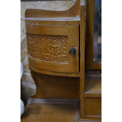 211 - An upcycled dressing table with bevelled glass mirror.