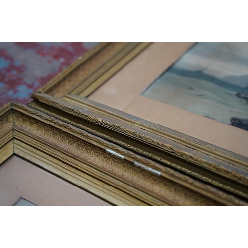 212 - Two antique gilt framed pictures.