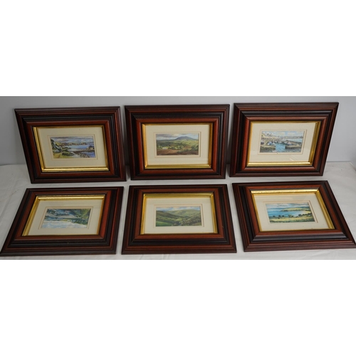 214 - Six framed local scene prints 'Portrush', 'Cushendun' and more by M Wilson.