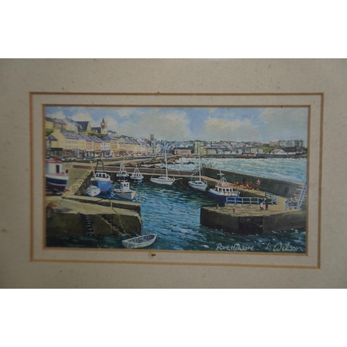 214 - Six framed local scene prints 'Portrush', 'Cushendun' and more by M Wilson.