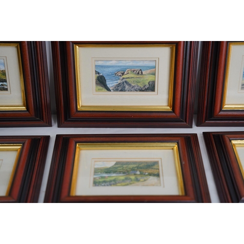 215 - Six framed local scene prints 'Giants Causeway', 'Portballintrae' and more by M Wilson.