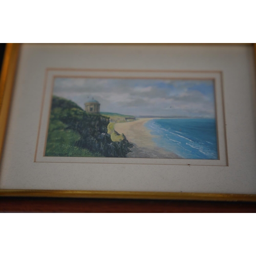 216 - Six framed local scene prints 'Royal Portrush', 'Dunluce Castle' and more by M Wilson.