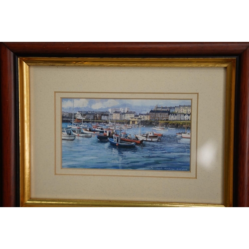 216 - Six framed local scene prints 'Royal Portrush', 'Dunluce Castle' and more by M Wilson.