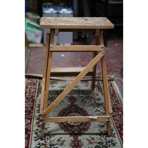 229 - A vintage set of wooden folding steps.