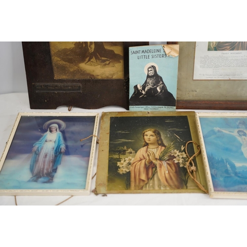 231 - A lot of vintage religious framed pictures and verses.