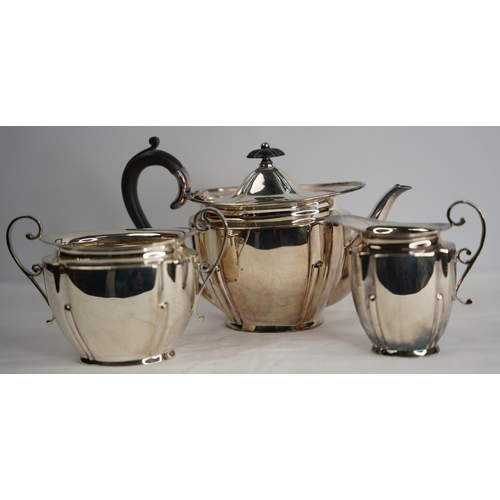 252 - Three piece silver plated tea service.