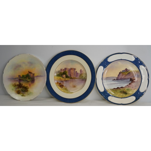 278 - Three hand painted Royal Doulton plates by R Brown and T Belford.