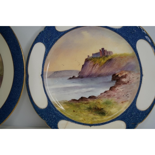 278 - Three hand painted Royal Doulton plates by R Brown and T Belford.