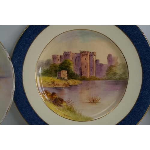 278 - Three hand painted Royal Doulton plates by R Brown and T Belford.