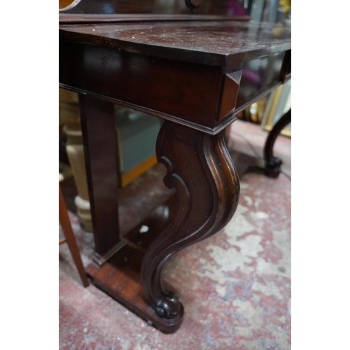 283 - An antique style hall table with gallery back.