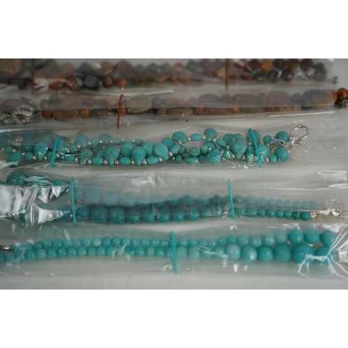 295 - A lot of new turquoise and beaded necklaces and bracelets etc.