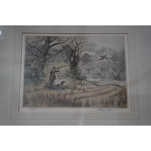 323 - A framed limited edition print 'The Hunt' signed.