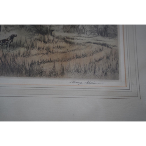 323 - A framed limited edition print 'The Hunt' signed.