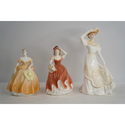 327 - A Coalport figurine 'Chantilly Lane', 'Michelle' and 'Andrea'.