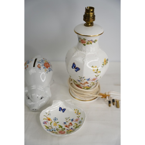 336 - An Aynsley Cottage Garden table lamp base and more and more.