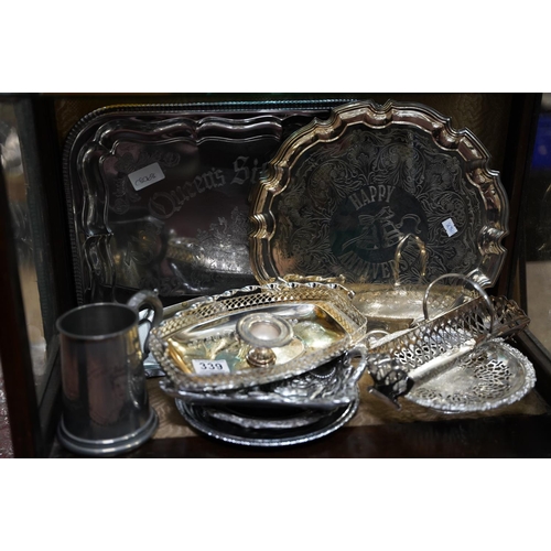 339 - A collection of EPNS and silver plate ware.