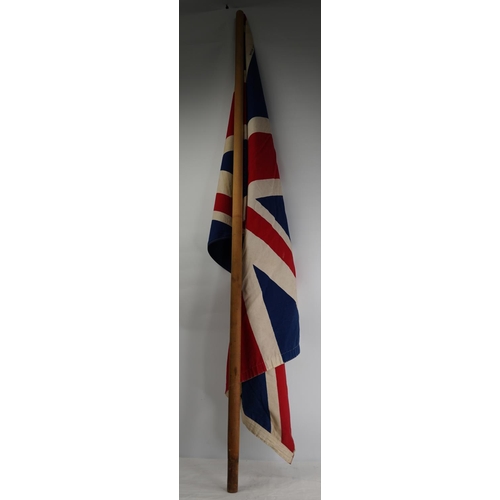 346 - A vintage Union Jack and pole.