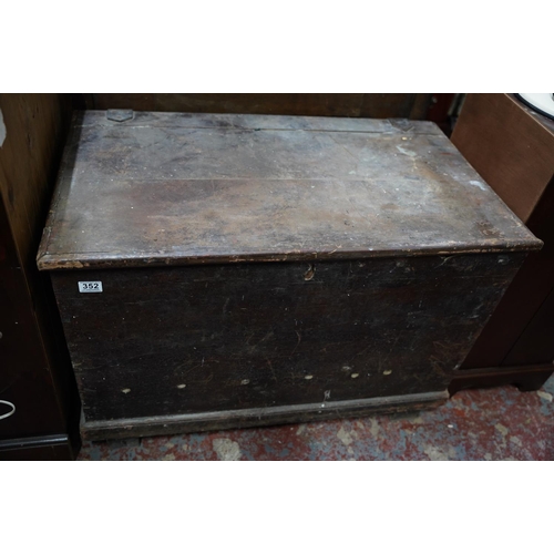 352 - An antique pine blanket box/ chest.