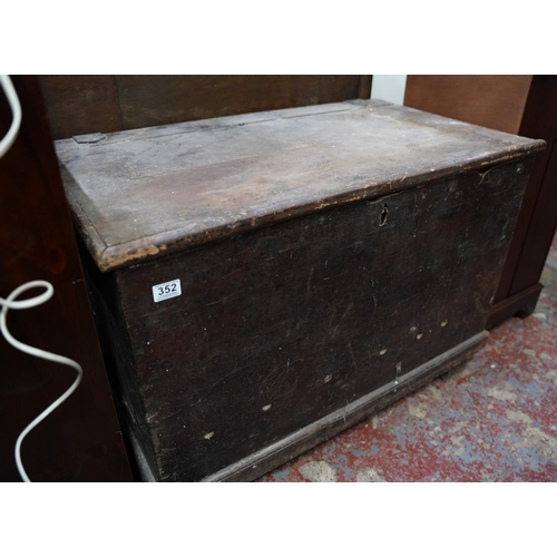 352 - An antique pine blanket box/ chest.