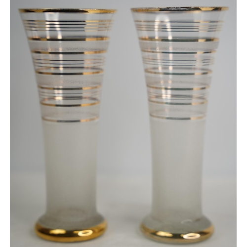 355 - A pair of vintage glass and gilt vases.