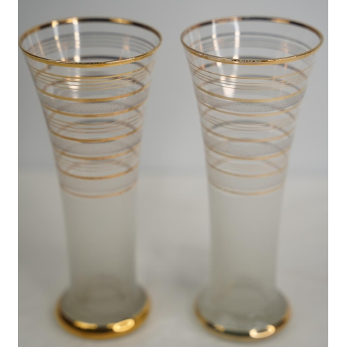 355 - A pair of vintage glass and gilt vases.