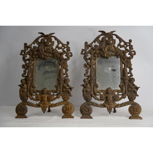 360 - A stunning pair of ironwork table top mirrors.