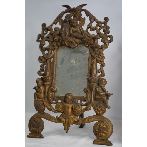 360 - A stunning pair of ironwork table top mirrors.