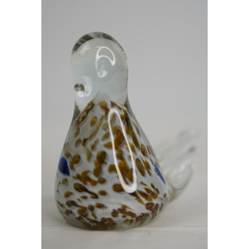 386 - A vintage glass bird paperweight.