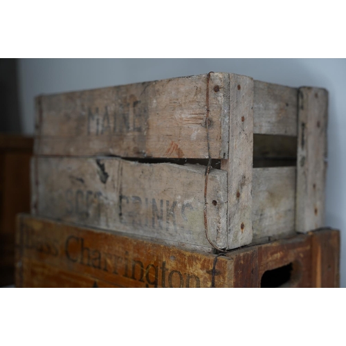 419 - A vintage Maine Soft Drink wooden crate and another.