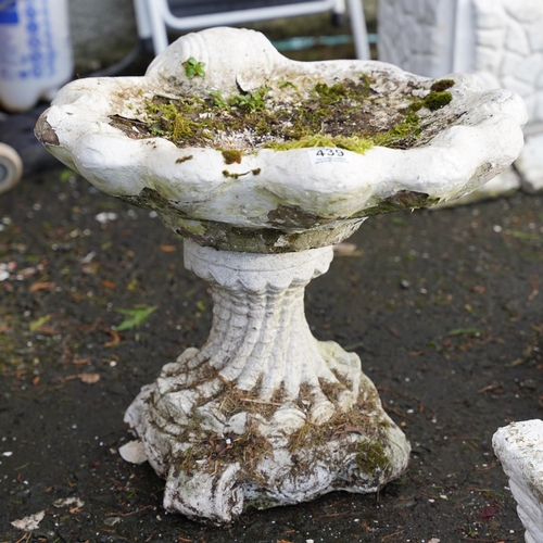 439 - A stunning antique style 'Shell' bird bath.