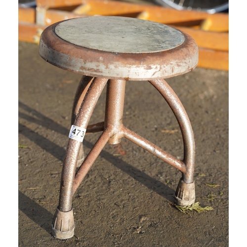 473 - An industrial style swivel stool.