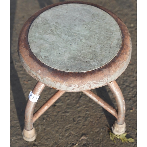 473 - An industrial style swivel stool.