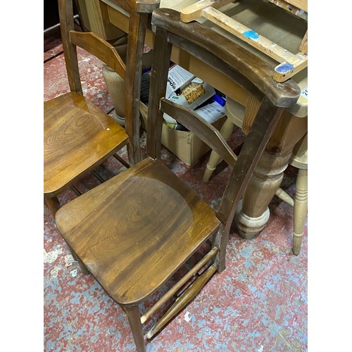 233 - A pair of vintage church chairs (a/f).