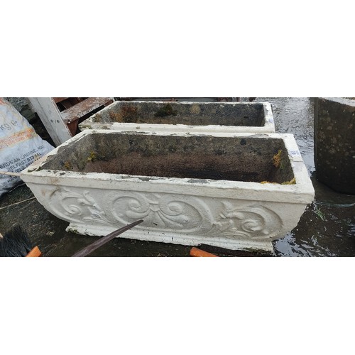 468 - A stunning pair of large decorative antique style trough planters.